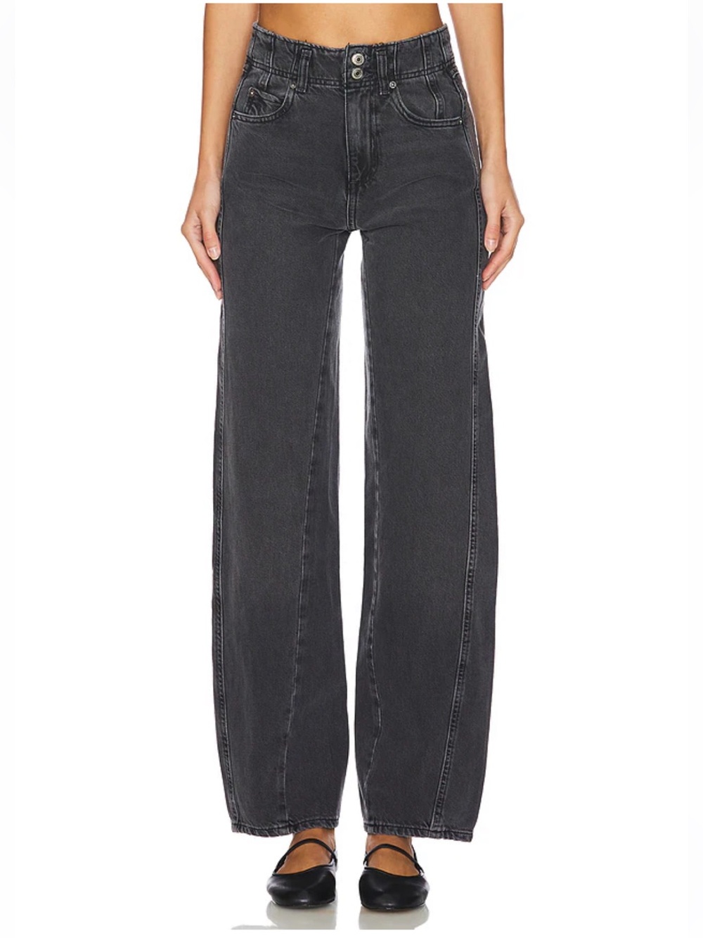 Free People Aster Straight Leg Jeans in Asteroid size 26